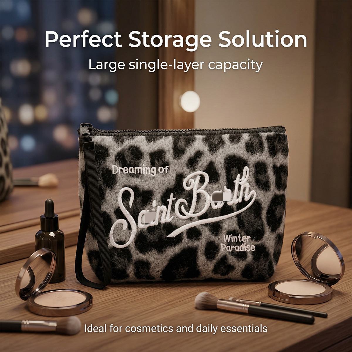 RTS Reusable and Eco-Friendly Neoprene Makeup Bag, Waterproof, for Women, Large Capacity, Women's Pouch